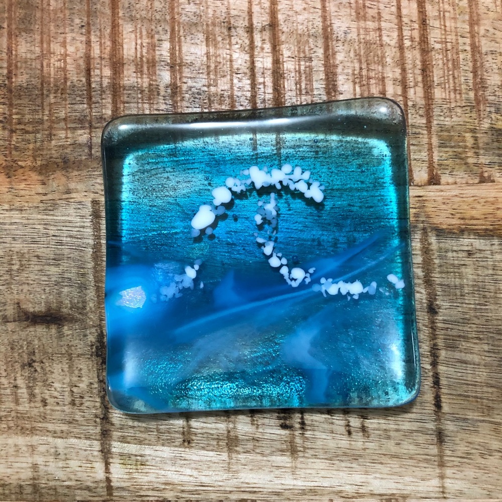 Wave Glass Candle plate